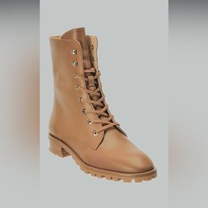 Stuart Weitzman Laine Leather Combat Boot